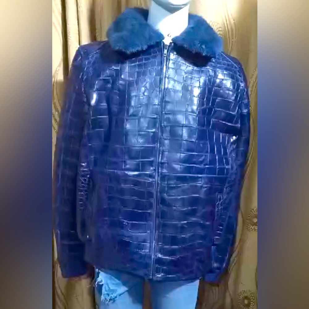 Custom Made Crocodile & Mink Bomber Jacket.
